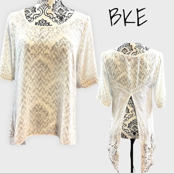 BKE White sheer/see through top - Picture 1 of 10